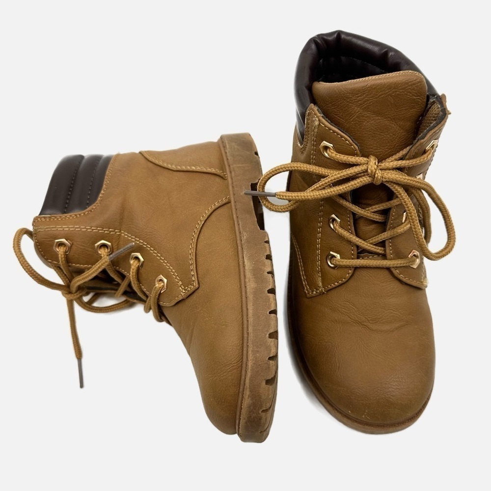 Rugged Bear Tan Brown Lace Up Boots Kids Toddler Size 10